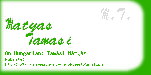 matyas tamasi business card